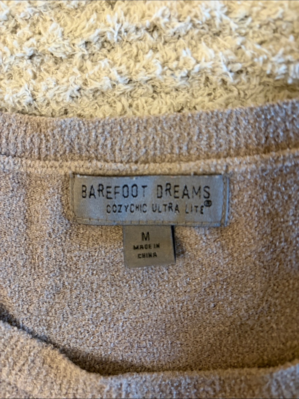 Barefoot Dreams Taupe Sweatshirt and Pants/Cozy Pajama Set - Picture 4 of 17